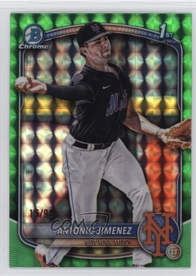 2025 Bowman Draft Chrome Green Geometric Refractor 15/99 Antonio Jimenez 1b6v