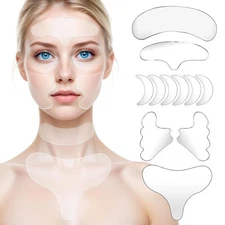 Reusable Silicone Neck & Forehead Wrinkle Patches, Overnight Eye Care