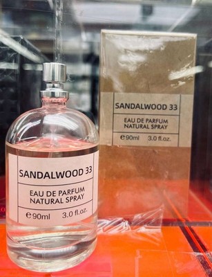 Sandalwood 33 Eau De Parfum 90ml   Long Lasting Woody Unisex Fragrance   Natural