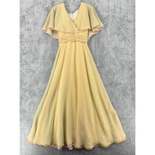Vintage Miss Elliette Dress Womens Small 70s Gown Evening A Line Chiffon Party