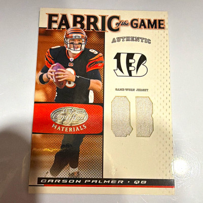 2007 Leaf Certified Materials Fabric of the Game Carson Palmer FOG-16 /50