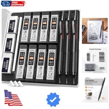 0.5 mm Mechanical Pencils Set with Case, 3 Metal Artist Pencil With 480PCS HB...