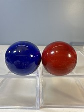 2 Hand Blown Glass Balls 2  Red  Blue Pre-owned USED 5.3 Ounce
