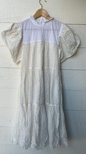 Ulla Johnson Simone Eyelet Embroidered Mini Dress Puff Sleeve Tiered XS 231901