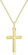 14K Gold Cross Necklaces for Women Gold Cross Chain Minimalist Cross Pendant Sma
