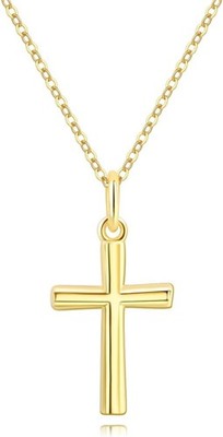 14K Gold Kreuz Halsketten für Damen Gold Kreuz Kette Minimalistisch Kreuz Anhänger Sma