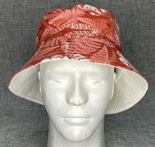 Juncture Bucket Hat NEW Lightweight Packable Foldable Sunshade Red Leaf Pattern
