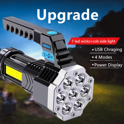 Super strong flashlight convenient emergency light with 7 light holes outdoor