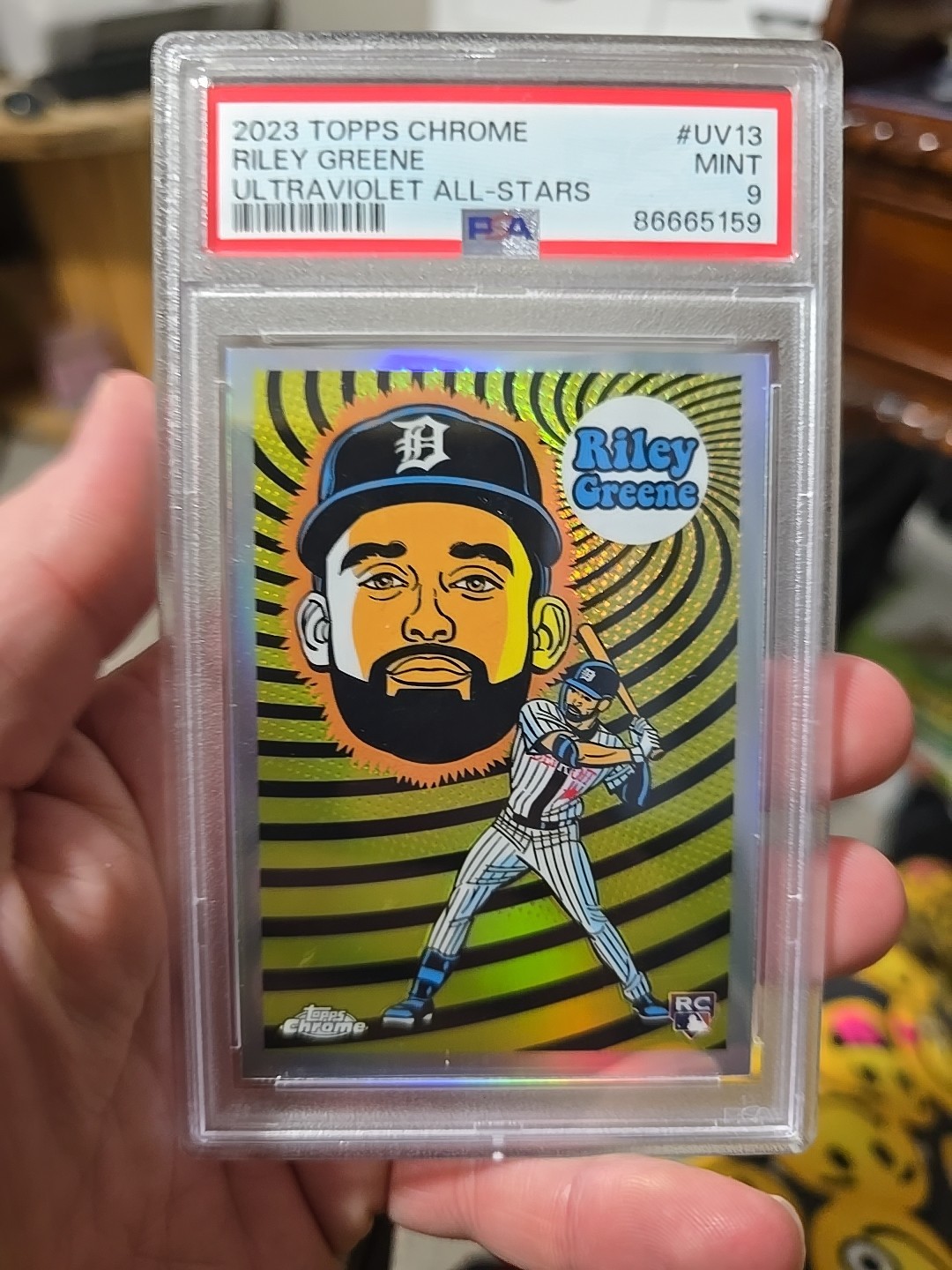 2023 Topps Chrome Riley Greene Ultraviolet All-Stars RC UV13 PSA 9 Mint Tigers
