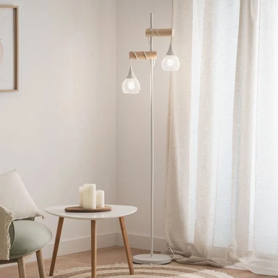 Lampadaire Bois et Aluminium Monah - Photo 1/3