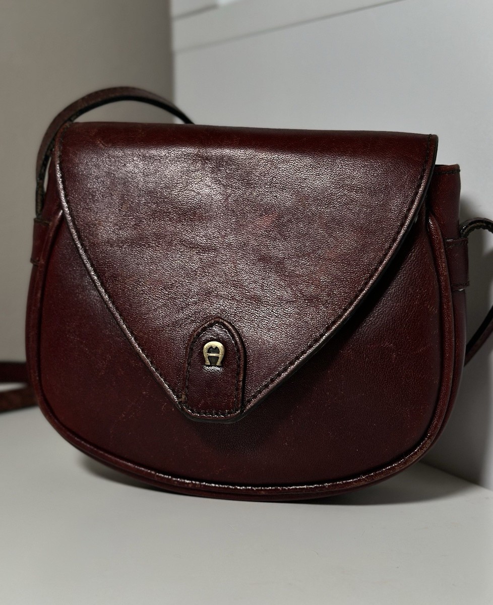Vintage Etienne Aigner Burgundy Leather Crossbody Bag Oxblood