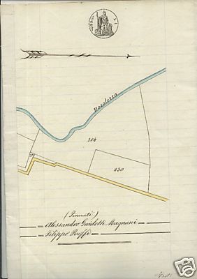 4959- Bologna Sala Bologna Bolognese Property Sale Map 1889