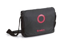Borsa fasciatoio + borsa per laptop INBAG per Babyhome EMOTION nera ed emblema rosso