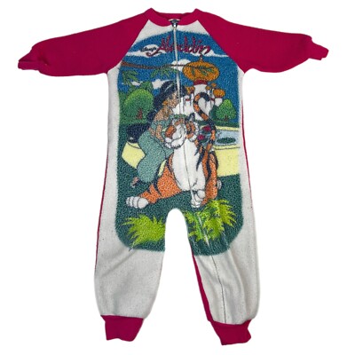 Vintage 90s Disney Aladdin Jasmine One Piece Footsie Pajamas Youth