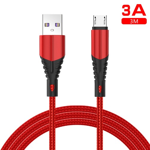 3A Nylon Braided Micro USB Charger Charging Lead Data Sync Android Phone Cable - Picture 12 of 14