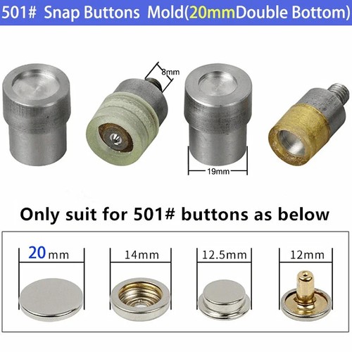 Metal Prong Snap Buttons Dies Tool for Hand Press Fasteners Installation 655 831 - Picture 20 of 25