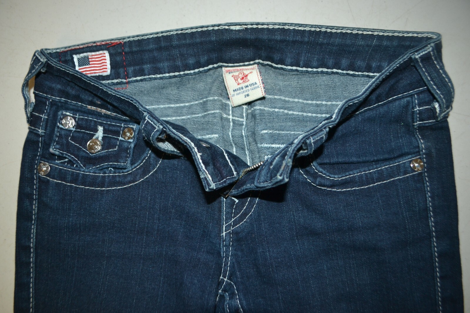 True Religion Women's Julie Slim Skinny Blue Denim Jeans Sz 26x33 thumbnail 8