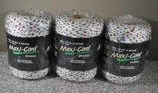 3-Maxi-Cord 6mm Braided Polypropylene Navajo Red White Blue Macrame 100 Yds ea