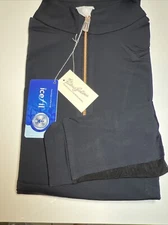 The Tailored Sportsman Icefil Riding Shirt Black/ Rose Gold Long Sleeve Medium 