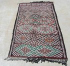 Fine Vintage All Silk Moroccan Not Commercial Zemmour Flat Woven Hand Woven Rug