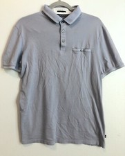 Ted Baker London Polo Shirt Men's Size 4 Blue Short Sleeve Pocket Collared