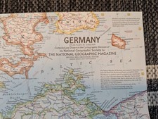 National Geographic 1959 MAP of GERMANY 19" By 25"
