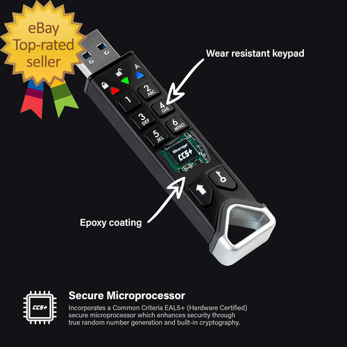 Datashur PRO2 128 GB Secure Flash Drive FIPS 140-2 Level 3 Certified Password - Picture 4 of 7