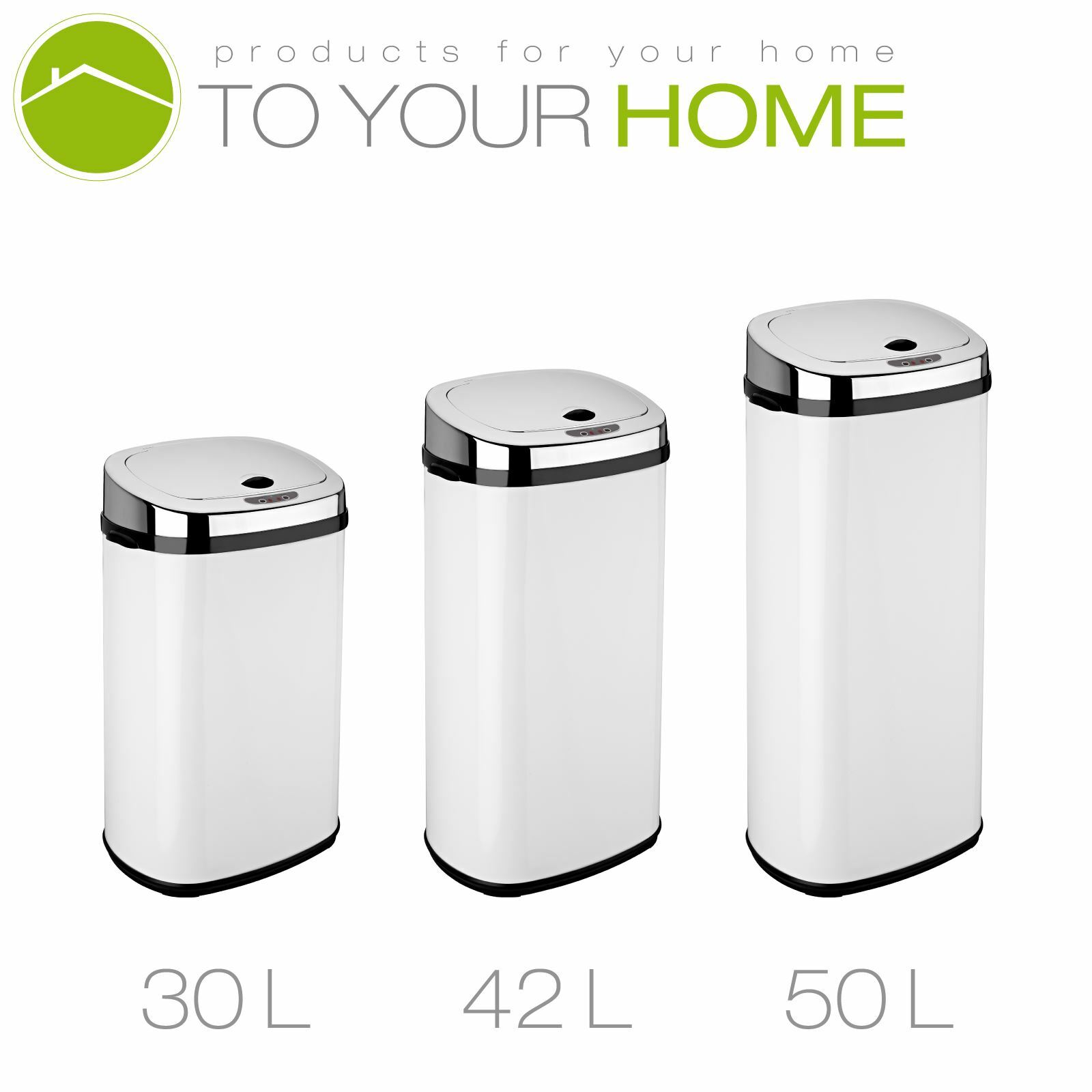 42L Kitchen Sensor Bin Automatic Waste Dustbin Home Office Chrome Lid