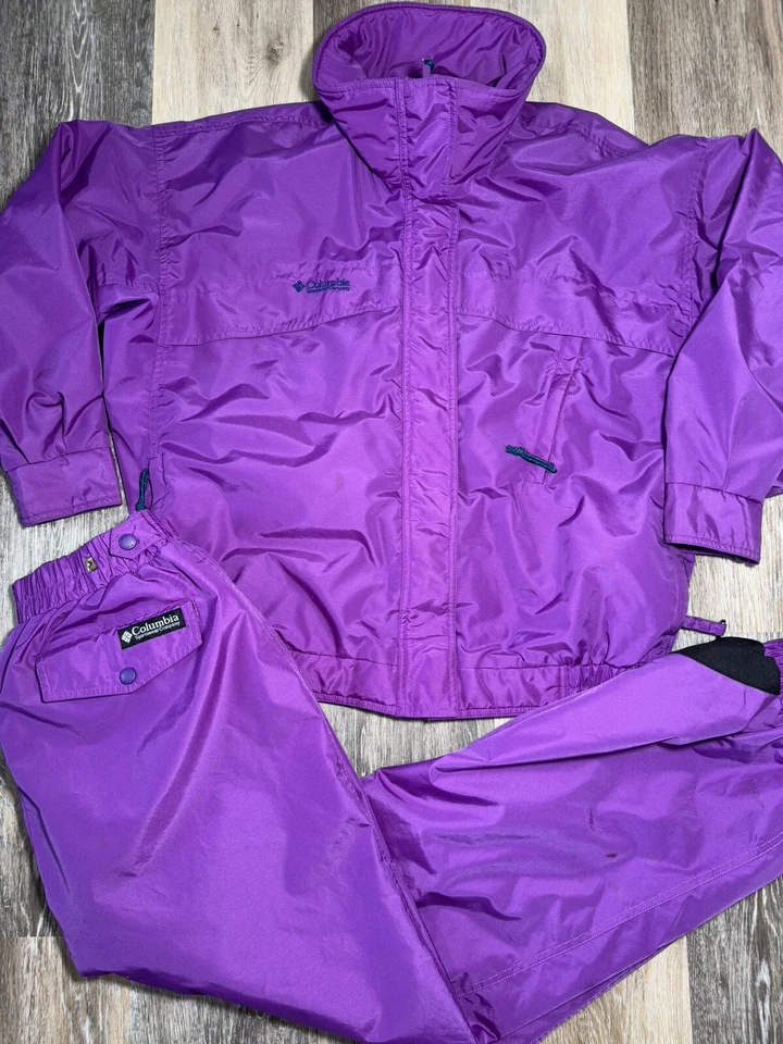 Columbia 2 Piezas Chaqueta de Esquí y Pantalones de Nieve Púrpura Para Mujer Talla Grande De Colección Foto 2 de 4