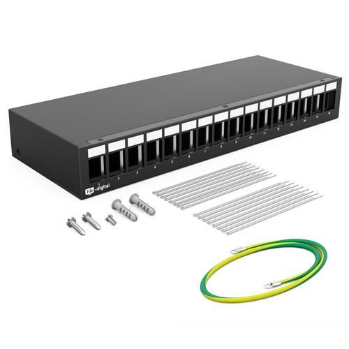 Patchpanel boîtier panneau réseau distributeur enduit pour modules Keystone RJ45 LAN - Photo 44/52