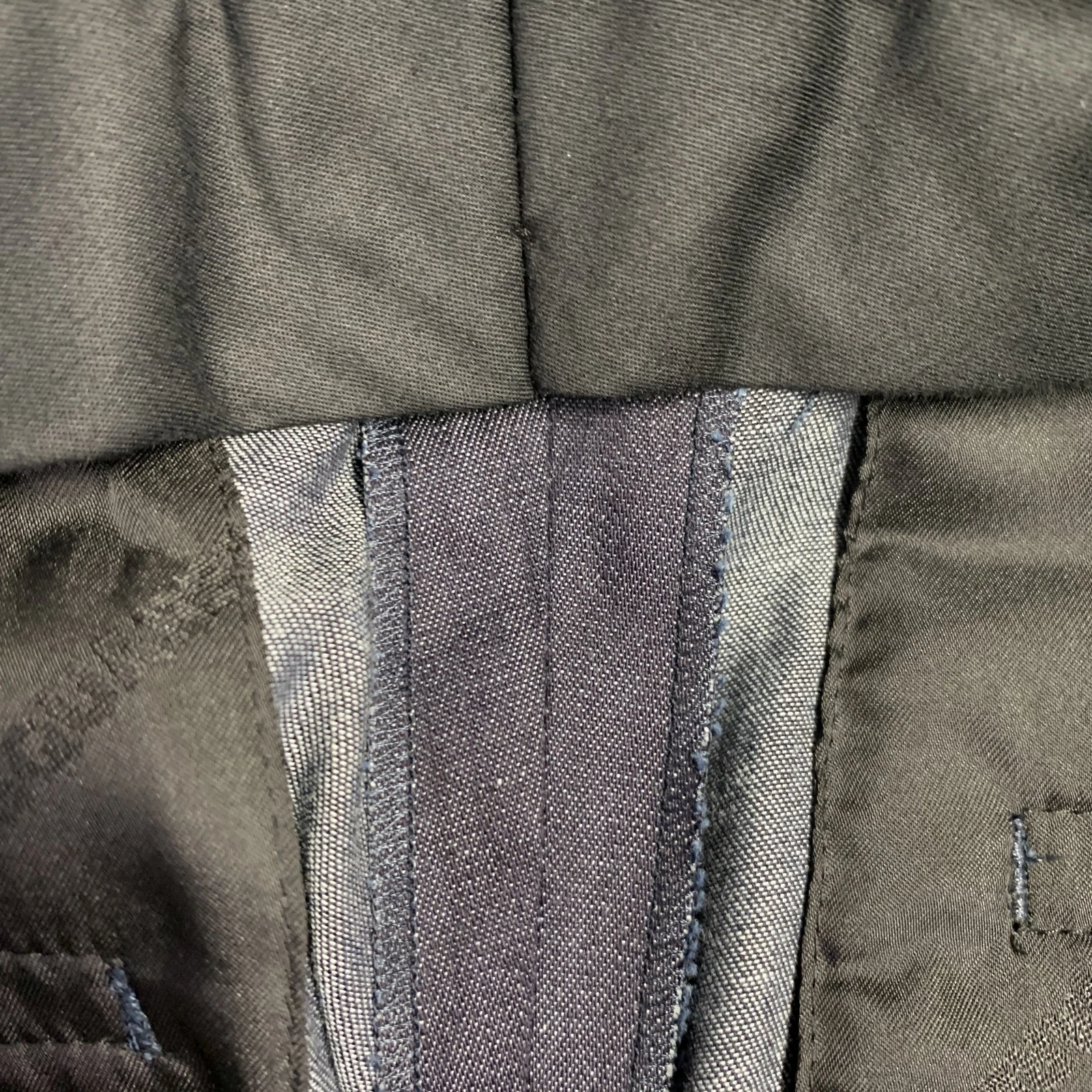 Pantaloni eleganti DSQUARED2 taglia 30 nero indaco bordo a contrasto cotone piatto davanti