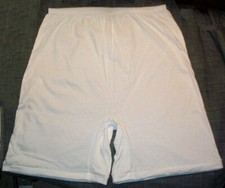 3 Pair Size 7 White 100 Cotton Women's Long Leg Panties USA Made 6" inseam
