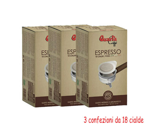 3 confezioni da 18  cialde  QUARTA CAFFE' MONODOSE GUSTO INTENSO E AROMATICO - Imagen 1 de 4