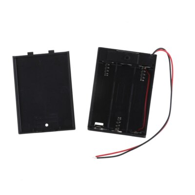 Power Battery Storage Case Box Holder Leads 3 Slots AA Battery Holder Box 4.5V
