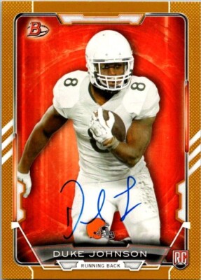 2015 Bowman #R32 Duke Johnson /399 Auto Rainbow Orange Cleveland Browns