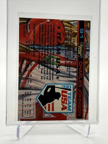1992 Stadium Club Dome Charles Johnson Rookie Card #91 Mint FREE SHIPPING - Picture 2 of 3