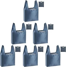Large Reusable Bags Shopping Washable Foldable 6 Pack Grocery Bags Heavy Duty