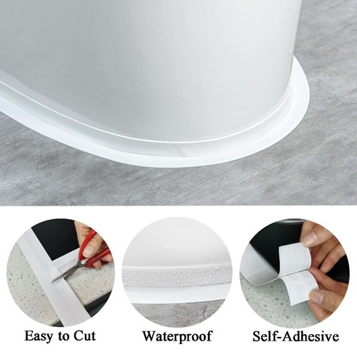 3PCS Caulk Tape Waterproof Self Adhesive for Bathroom Caulking Tape Shower Caulk - Picture 7 of 19