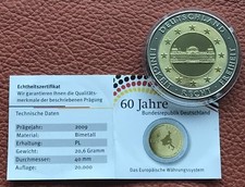 Medaille 60 Jahre Bundesrepublik Deutschland  Das Europ&auml;ische W&auml;hrungssystem
