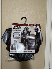 STARWARS The Mandalorian Costume Boys, Med, 2-Pc Set Padded Jumpsuit, Cape, Mask