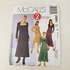 McCalls 2984 2 Hour Dress Empire Waist Tunic Midi Maxi Sewing Pattern 8-10-12