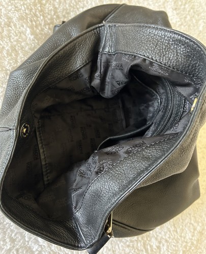 Michael Kors Black Pebbled Leather Hobo Shoulder Bag With 2 Outer Snap Pockets - Picture 10 of 24