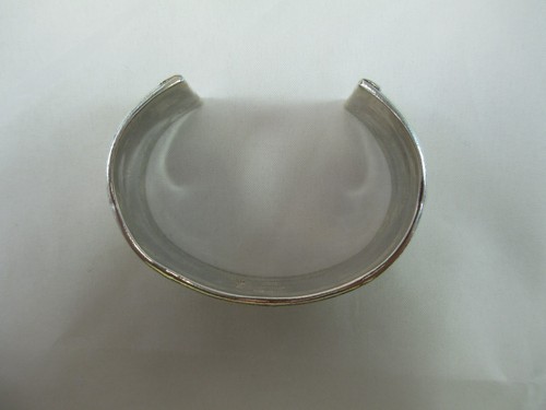 Vintage NAVAJO K&M BILL Sterling Silver Gold Filled Cuff Bracelet KEN MARY 078C - Picture 11 of 11