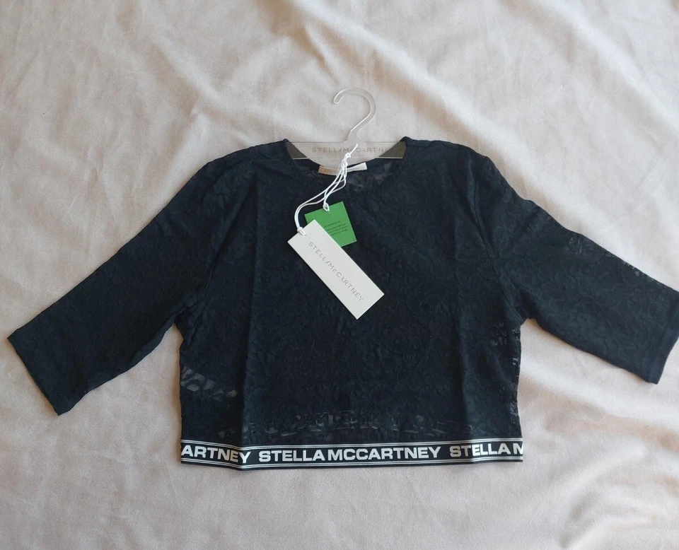 Stella Mccartney. Top de encaje recortado. Negro. Talla grande. Nuevo, 150,00 £ Foto 2 de 4
