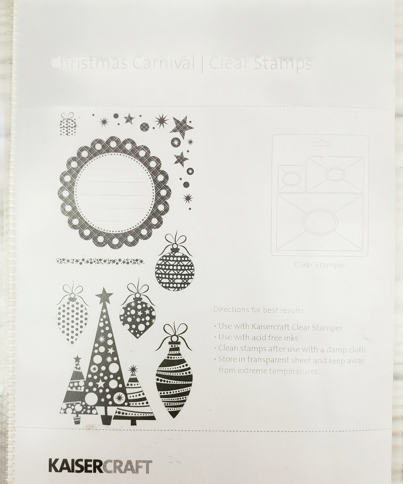 Lot of 4 Kaisercraft Clear Stamps Christmas Birds Flowers Words UNMOUNTED