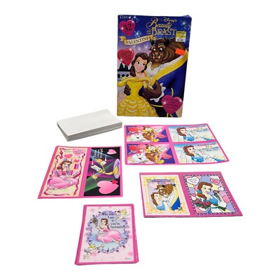 Disney Beauty & The Beast Valentine's Day Cards Box of 32  Read Description