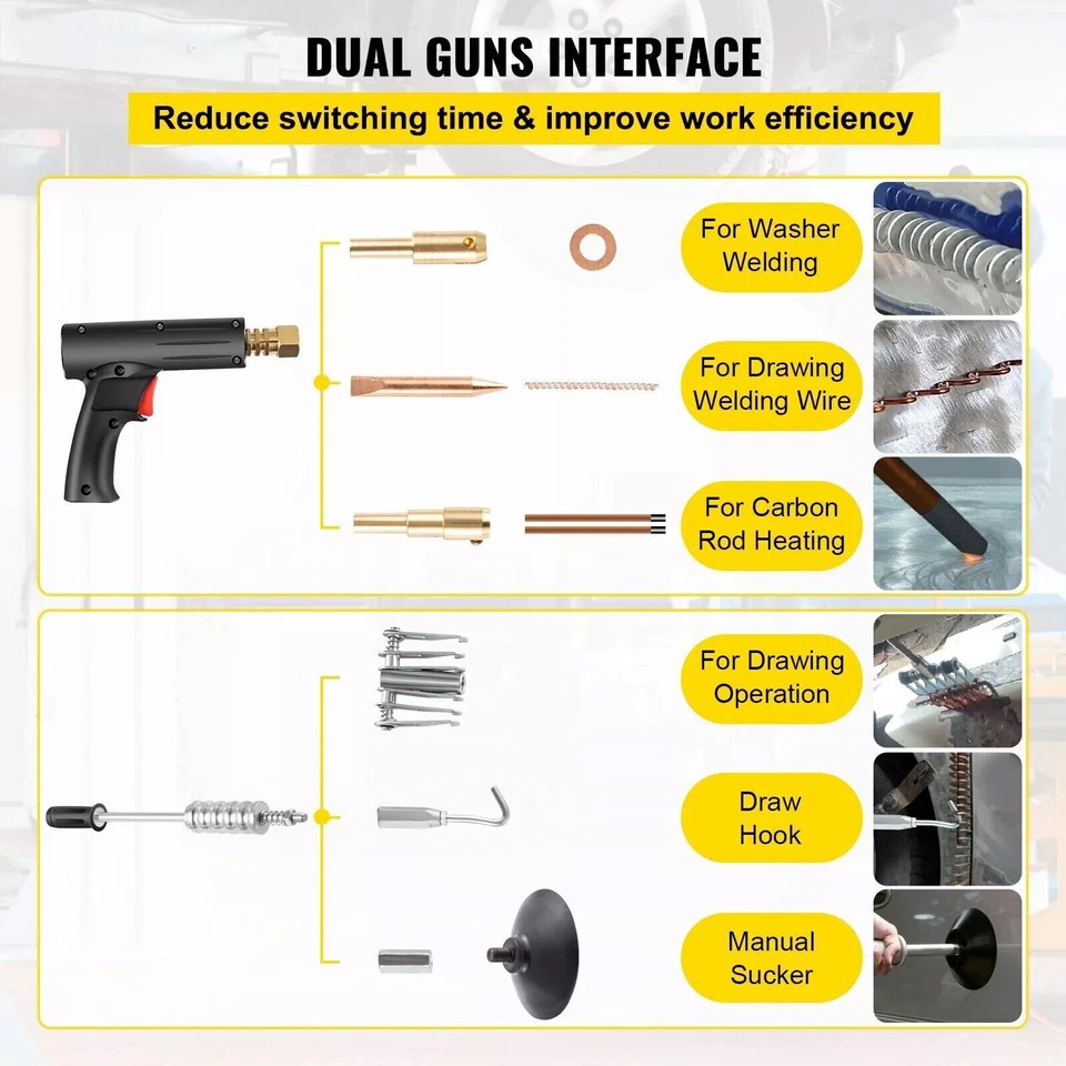 Máquina de reparación de chapa para automóvil soldador de puntos observador extractor de abolladuras eléctrico GYS2700 Foto 4 de 4