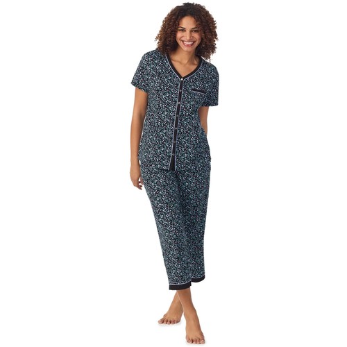 Conjunto de pijama recortado 100 % algodón manga corta Aria para mujer, multicolor talla S (4-6)