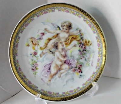 T.Limoges Depos Vintage Cherub Porcelain Gold Trimmed Plate Italy