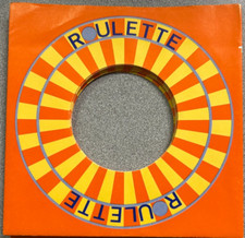Company Sleeve 45 Roulette - Glossy Orange  Yellow w/ Gray Circles  1965-1975 